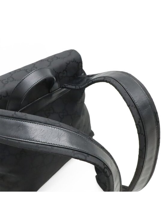 Gucci GG Nylon Backpack Leather Black Silver main image 7
